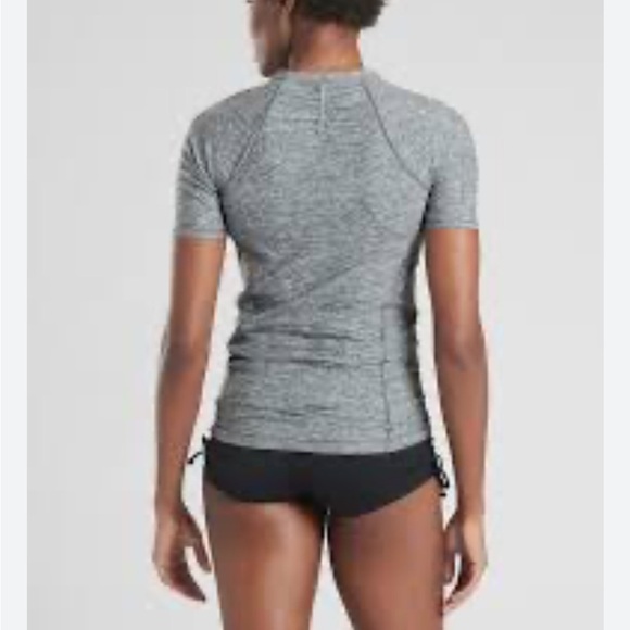 Athleta PACIFICA CONTOURED Grey HEATHER TEE UPF Swim Paddle Beach Sz S - Picture 2 of 13